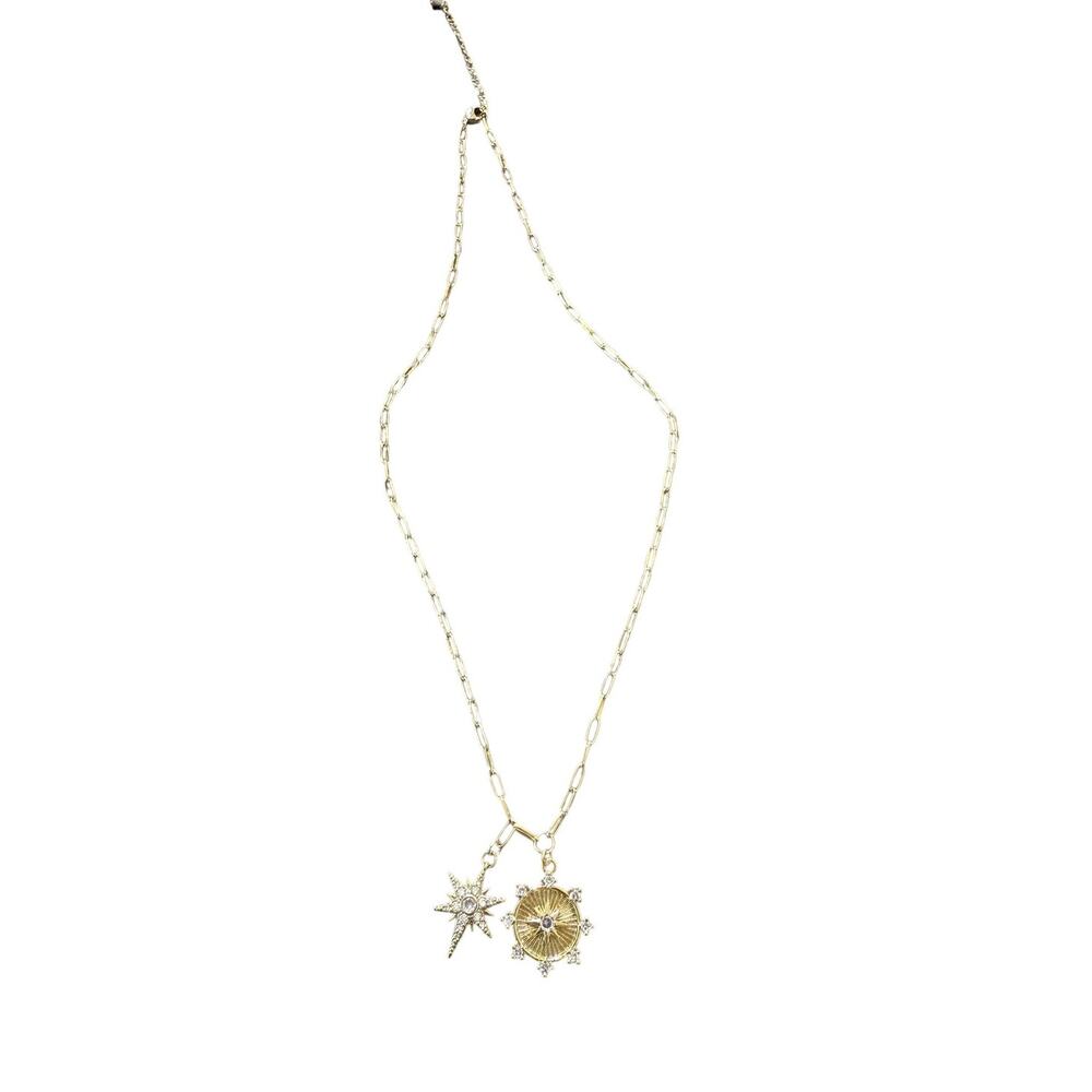 Jennifer Miller Women's Gold Starburst Charm Necklace - Picture 2 of 5